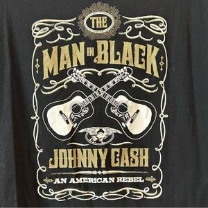 Cash Johnny Cash graphic print black tshirt Sz 2X? See measurements